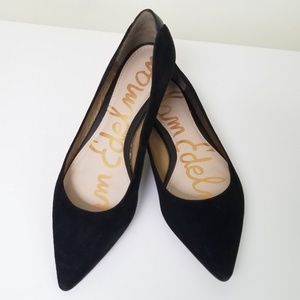 Sam Edelam Black Suede Flats